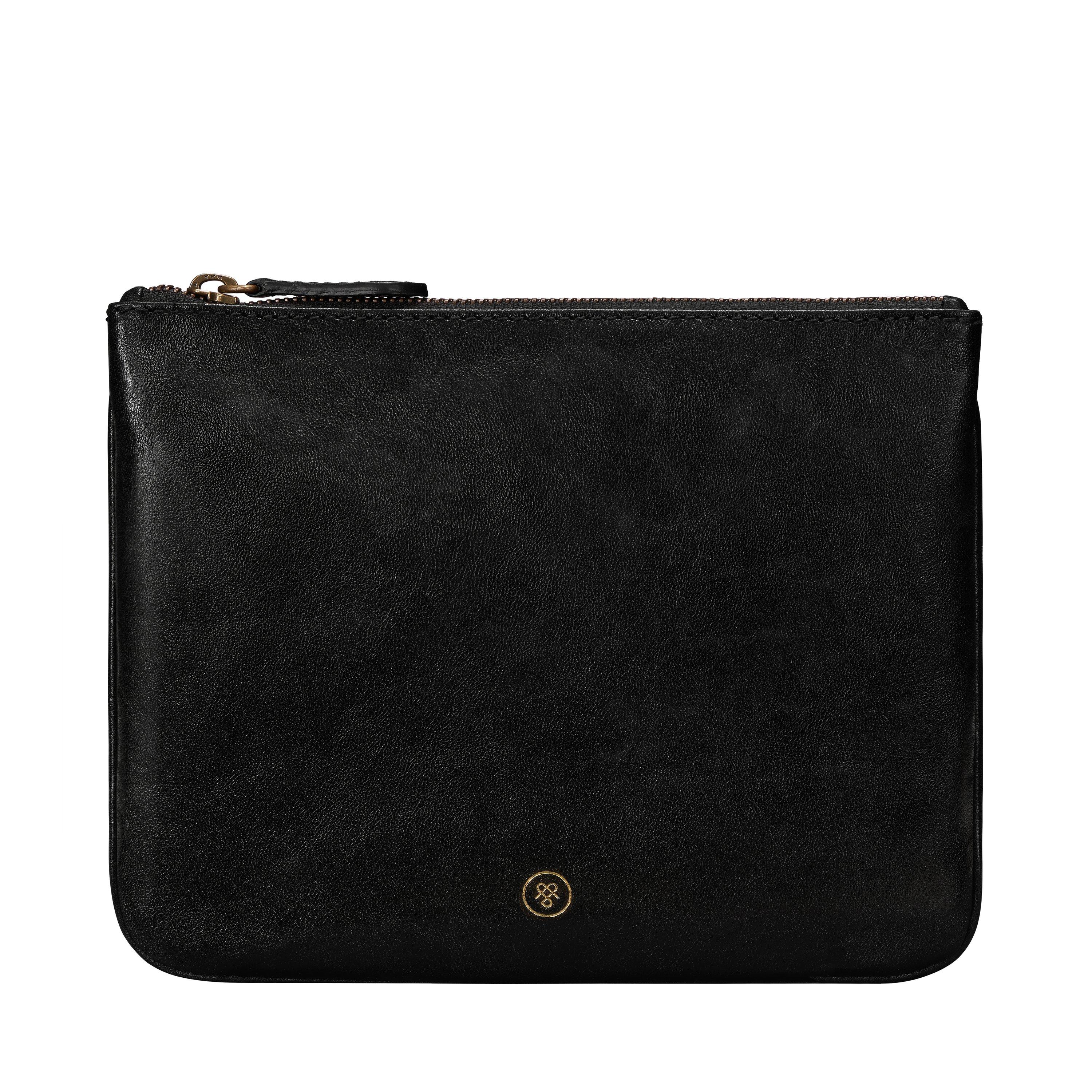 Image of Zeta - Schmale Leder Kosmetiktasche Unisex Schwarz ONE SIZE