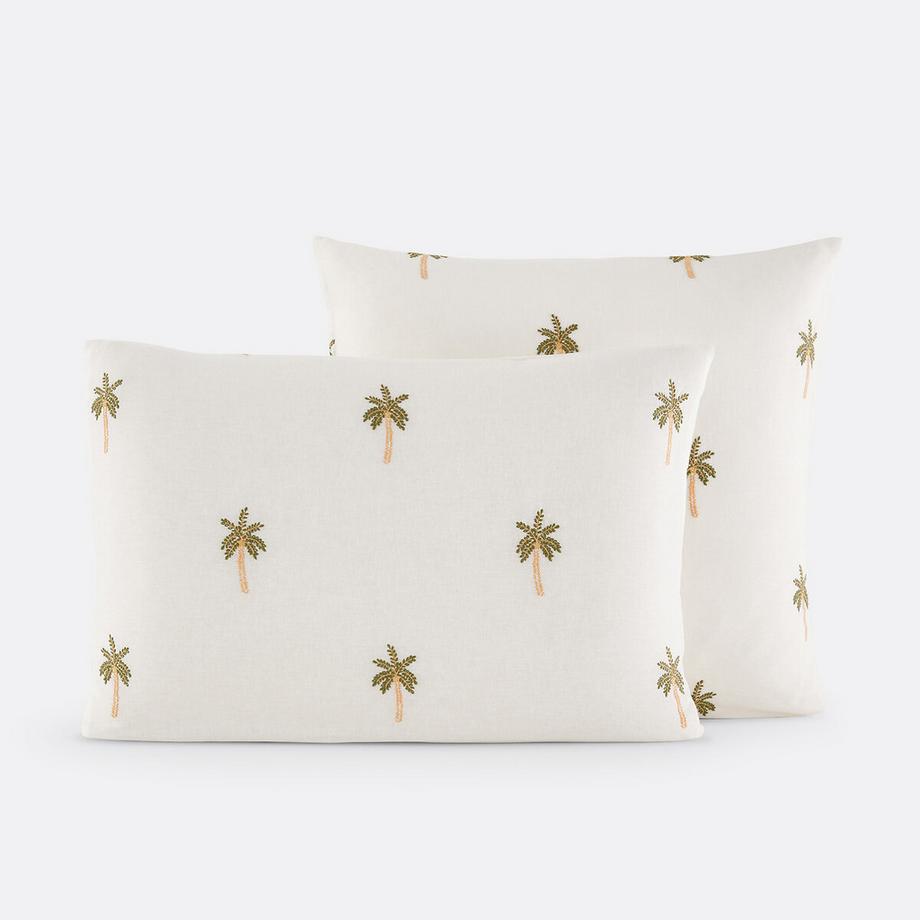 La Redoute Intérieurs Ravenel Cotone Lino Lavato Federa Ricamata  