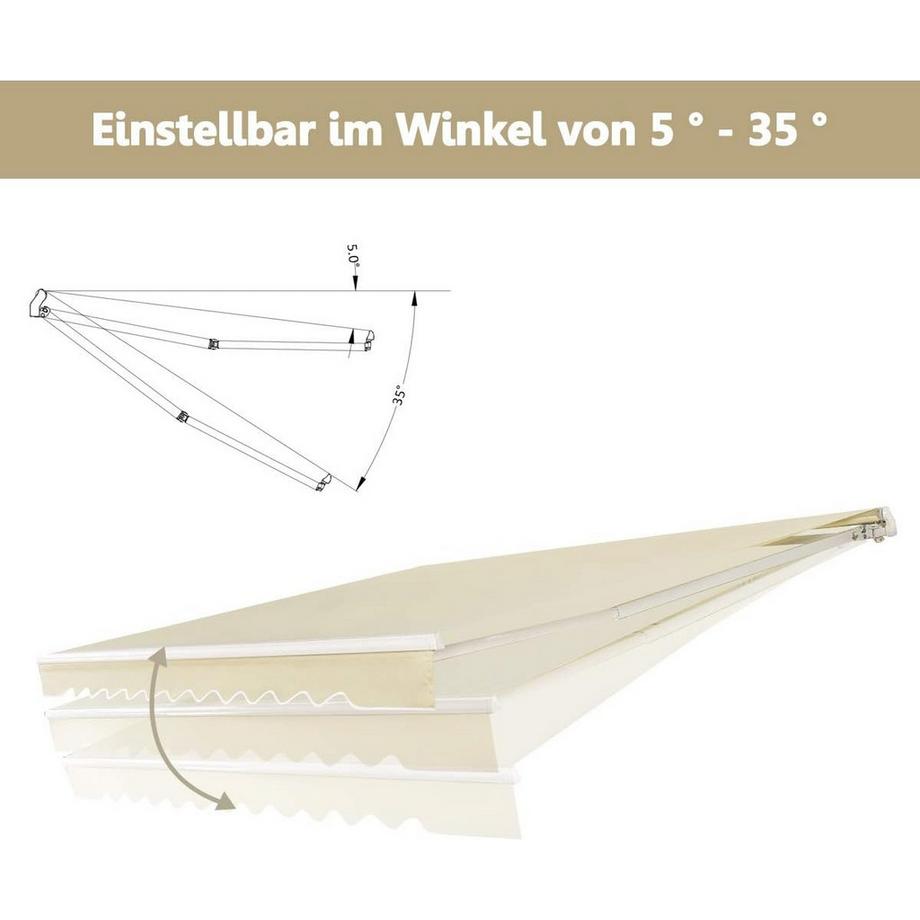 Northix Einziehbare Markise mit Kurbel  