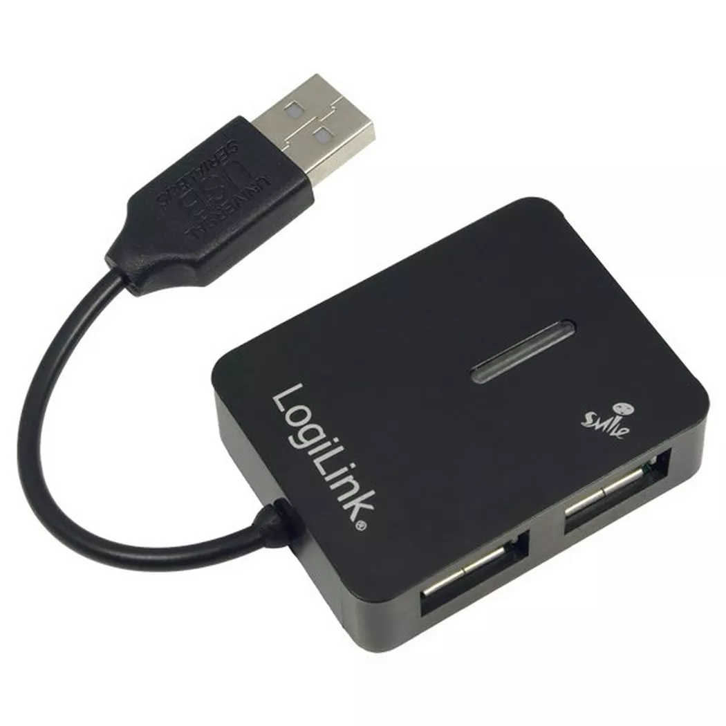 LogiLink USB 2.0 Hub Smile, 4 Port, schwarz