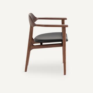 AM.PM Fauteuil de table noyer/cuir Arié  