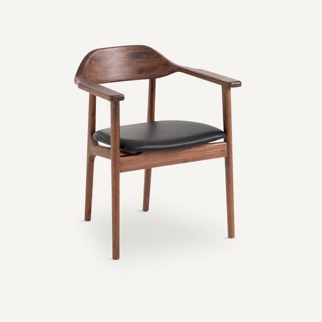 AM.PM Fauteuil de table noyer/cuir Arié  