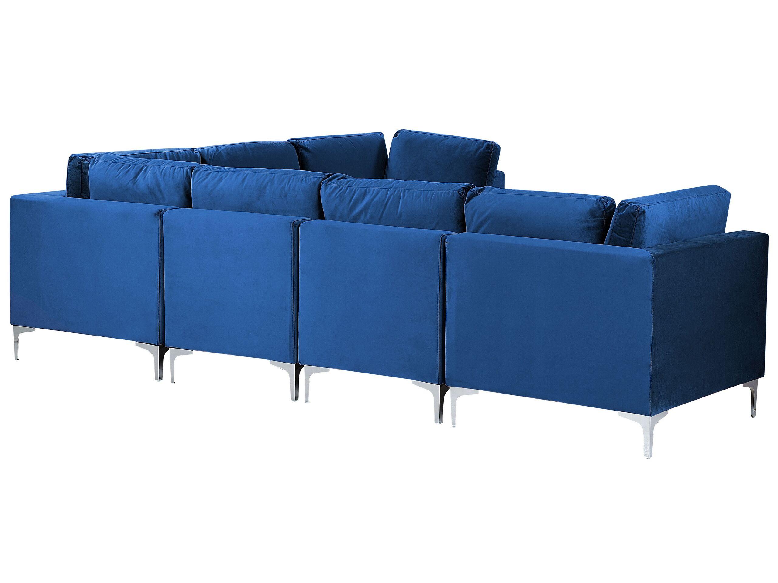 Beliani Canapé avec pouf en Velours Moderne EVJA  