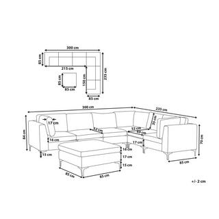 Beliani Canapé avec pouf en Velours Moderne EVJA  