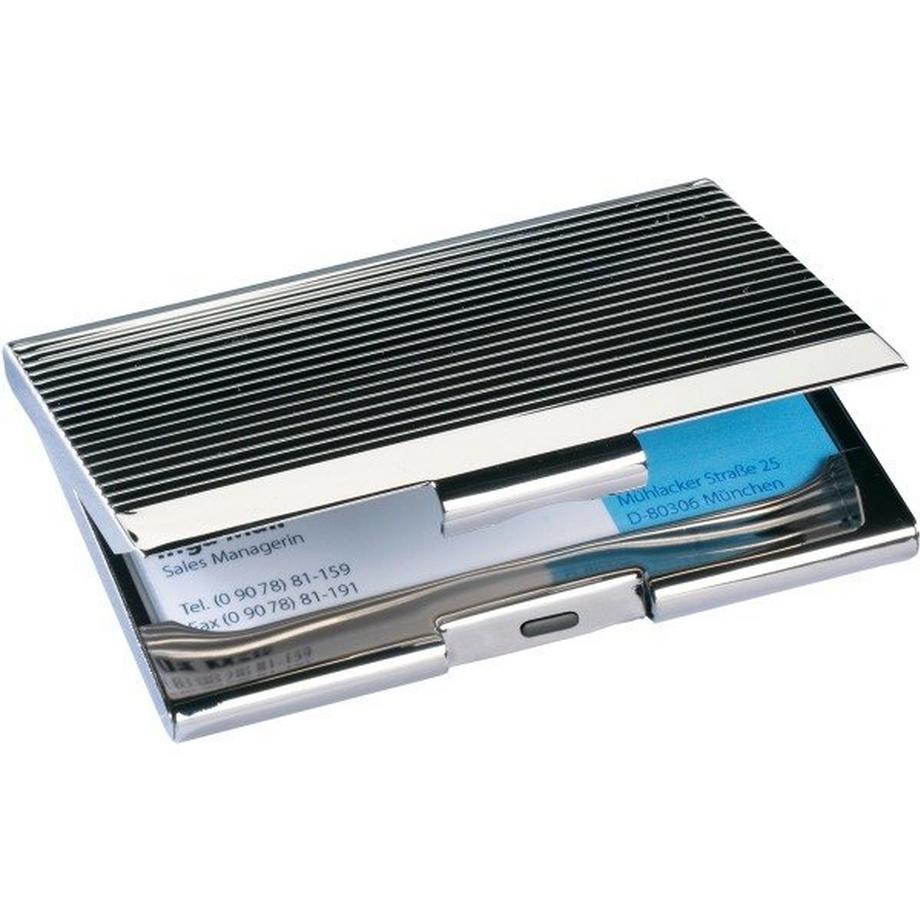 SIGEL Visitenkarten-Etui 62x95mm VZ130 chrom bis 20 Karten