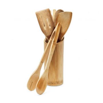 Set di 7 utensili da cucina in bambù