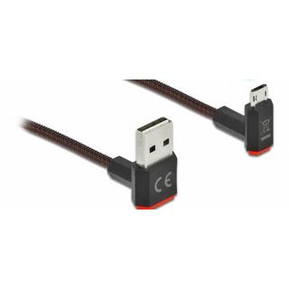 DeLock  Câble EASY-USB 2.0 Type-A mâle à EASY-USB Type Micro-B mâle coudé vers le haut / bas 2 m noir 