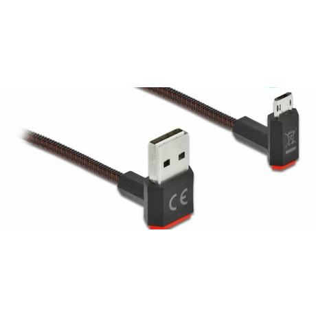 DeLock  Câble EASY-USB 2.0 Type-A mâle à EASY-USB Type Micro-B mâle coudé vers le haut / bas 2 m noir 