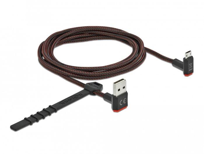 DeLock  Câble EASY-USB 2.0 Type-A mâle à EASY-USB Type Micro-B mâle coudé vers le haut / bas 2 m noir 