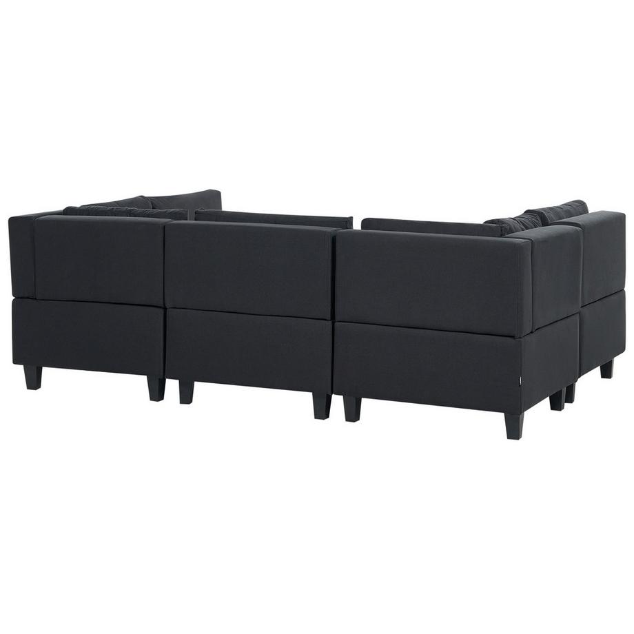 Beliani U-förmiges Sofa mit Ottomane aus Stoff  UNSTAD  