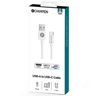 Champion  USB-A-auf-USB-C-Kabel, 1 m, Weiß 