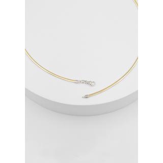 MUAU Schmuck  Collier Omega Glied Bicolor Gelb-/Weissgold 750, 3.2mm, 42cm 