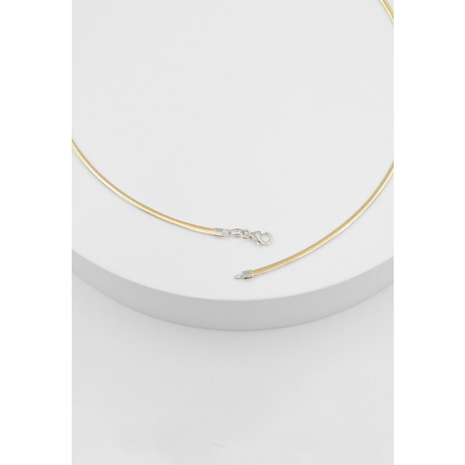 MUAU Schmuck  Collier Omega Glied Bicolor Gelb-/Weissgold 750, 3.2mm, 42cm 