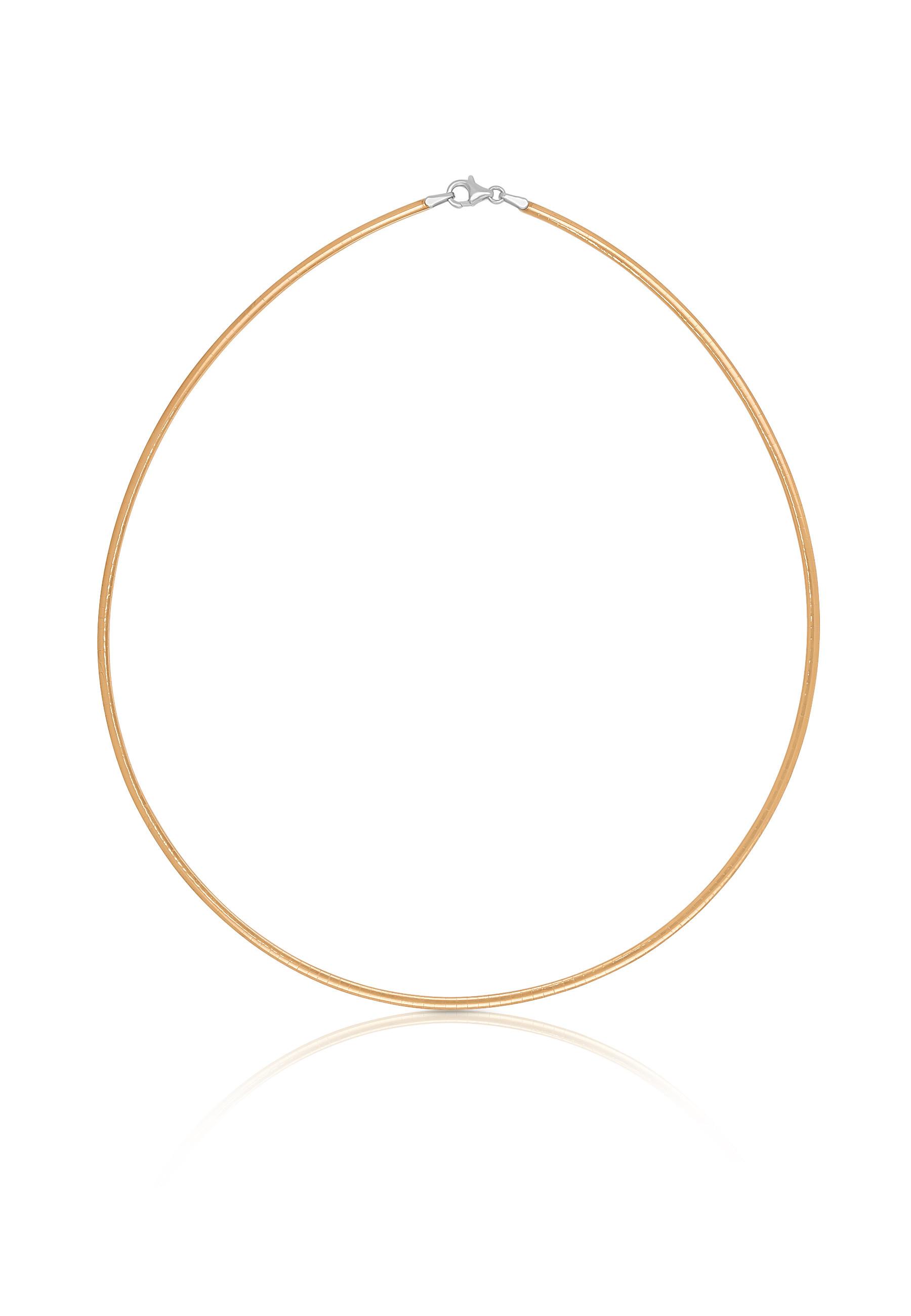 MUAU Schmuck  Collier Omega Glied Bicolor Gelb-/Weissgold 750, 3.2mm, 42cm 