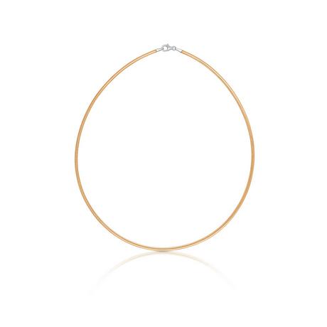 MUAU Schmuck  Collier Omega Glied Bicolor Gelb-/Weissgold 750, 3.2mm, 42cm 