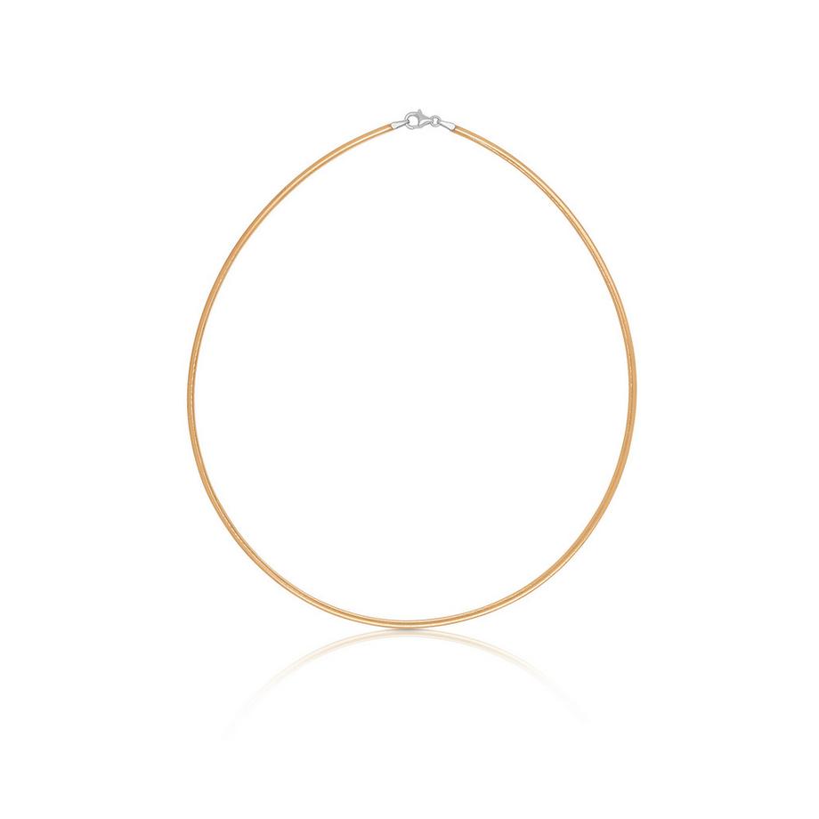 MUAU Schmuck  Collier Omega Glied Bicolor Gelb-/Weissgold 750, 3.2mm, 42cm 