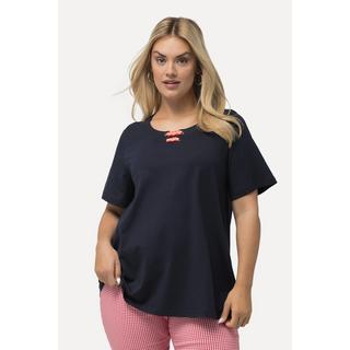 Ulla Popken  T-shirt à laçage, col rond et manches courtes - ligne A 