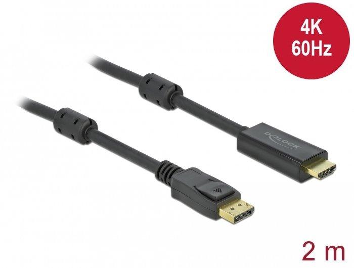 DeLock  DeLOCK DisplayPort attivo 1.2 a cavo per HDMI 4K 60 Hz da 2 m 