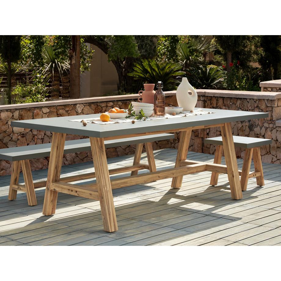 Beliani Table de salle à manger de jardin en Fibre-ciment Industriel TONNARE  