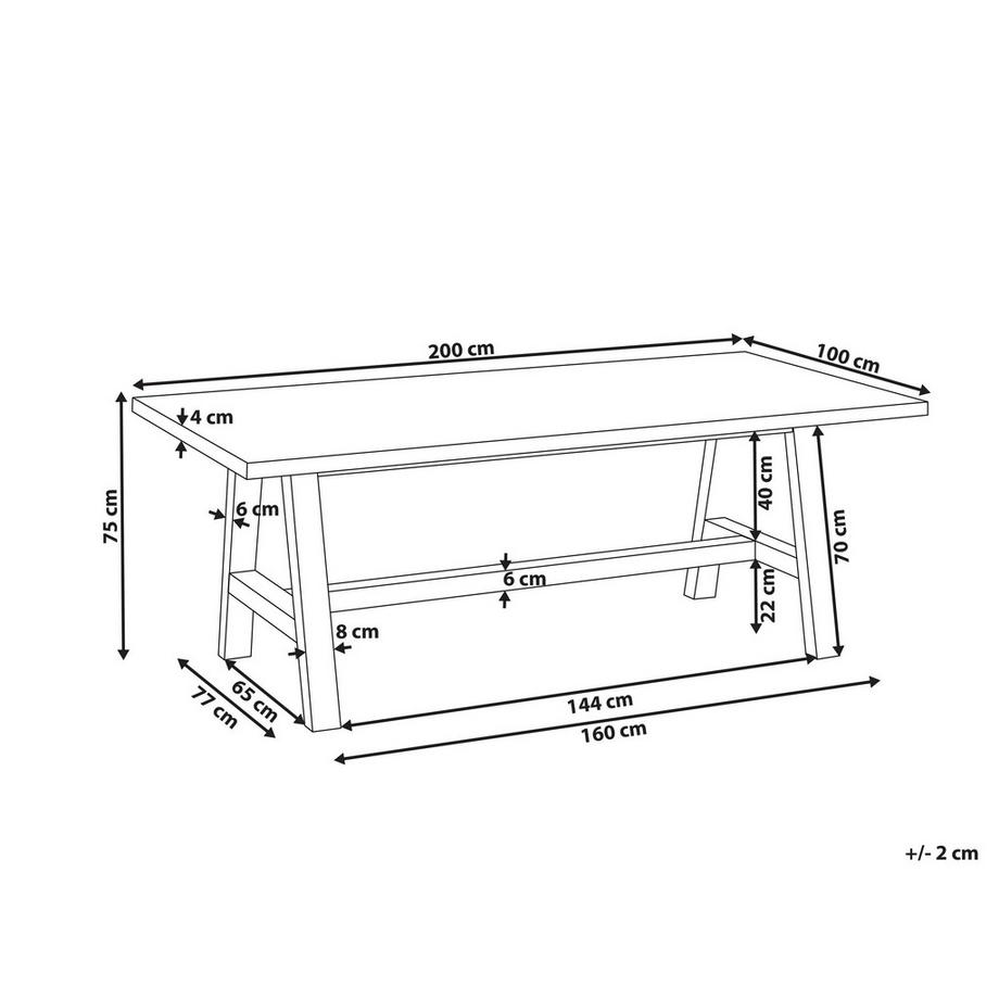 Beliani Table de salle à manger de jardin en Fibre-ciment Industriel TONNARE  