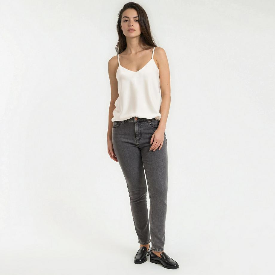 La Redoute Collections V-Ausschnitt-Top aus Satin mit schmalen Trägern  