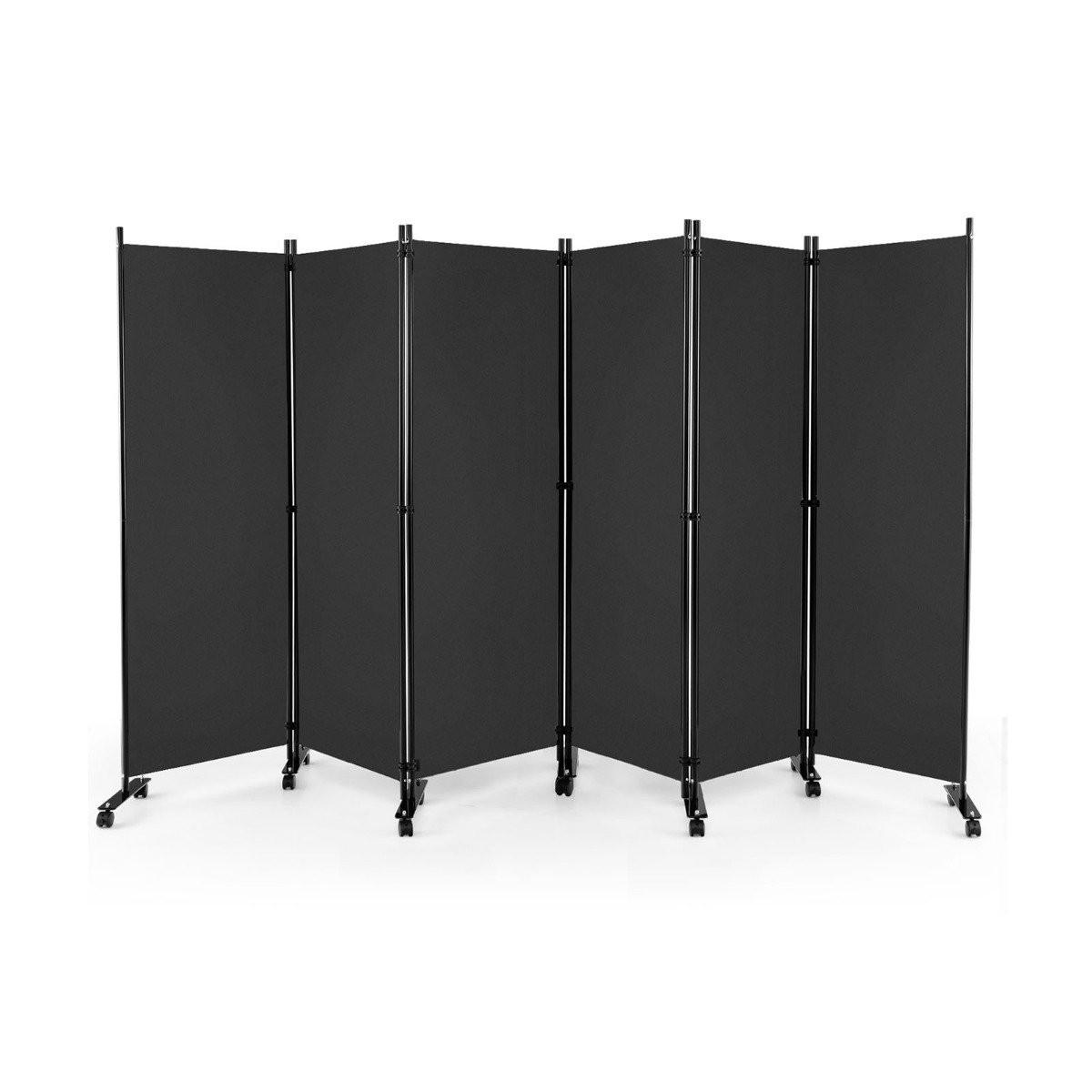 B2X Paravent pliable en 6 parties, avec roulettes verrouillables  