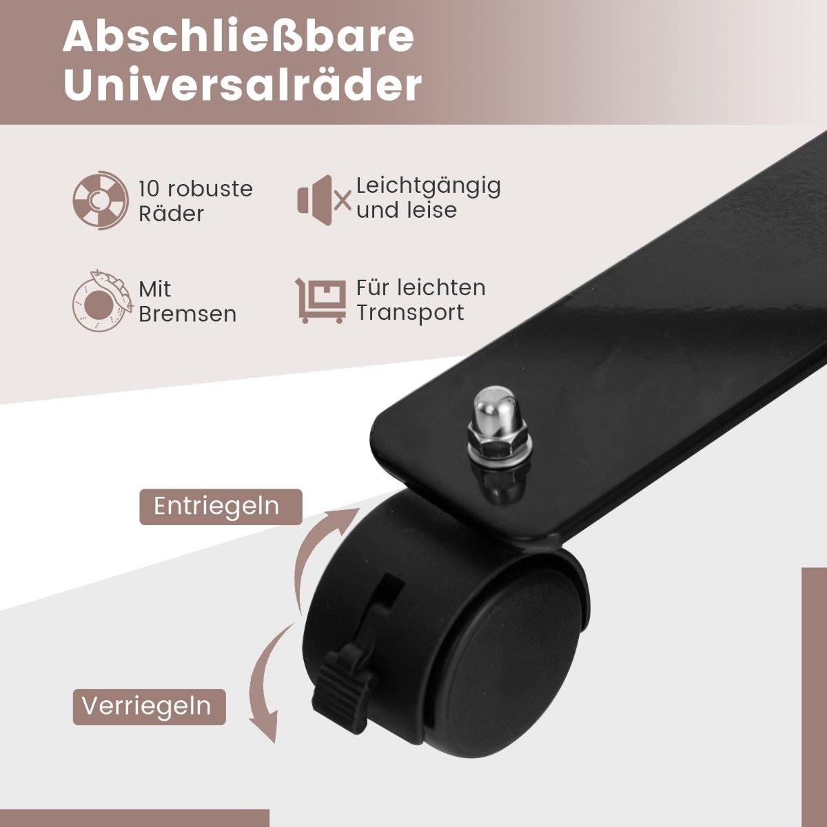 B2X Paravent pliable en 6 parties, avec roulettes verrouillables  