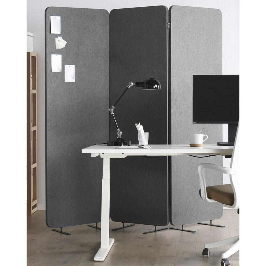 Beliani Akustik Raumteiler 3-teilig aus Stoff STANDI  