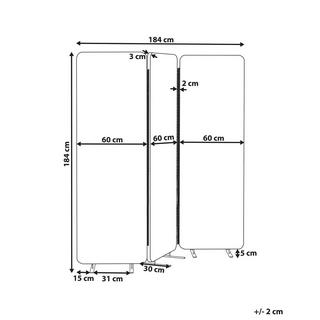 Beliani Séparation de pièce acoustique à 3 panneaux en Polyester STANDI  