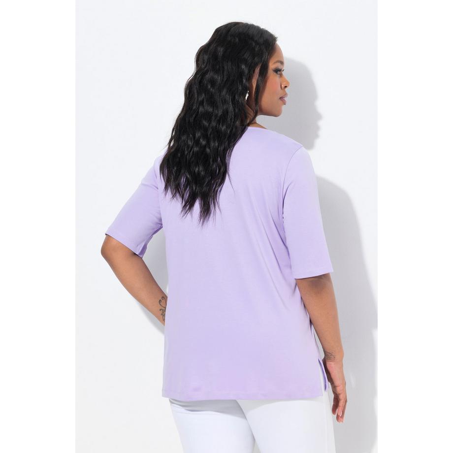 Ulla Popken T-Shirt Linea A Girocollo Manica Mezza  