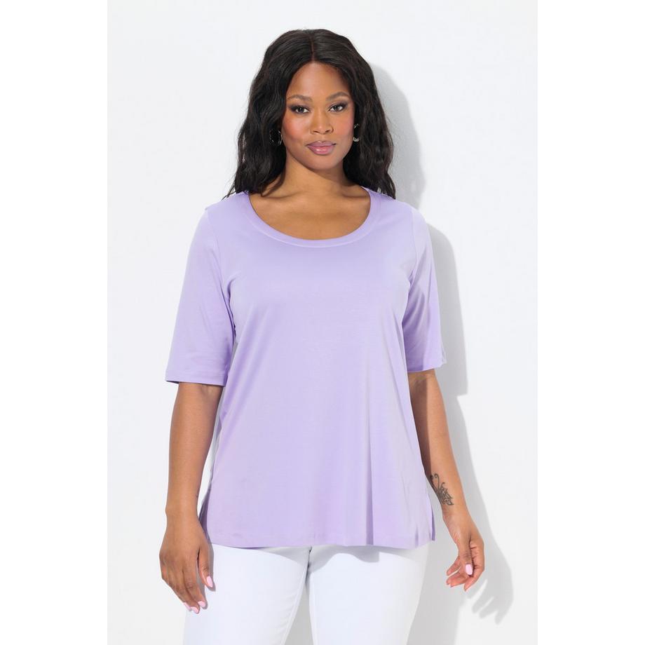 Ulla Popken T-Shirt Linea A Girocollo Manica Mezza  