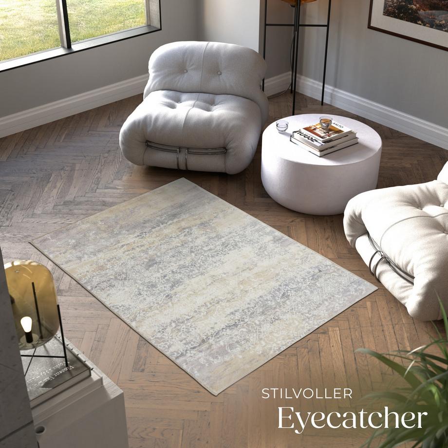 Tectake Vintage Designer Teppich Dalia verschiedene Größen Used-Look, verwaschenes Muster  