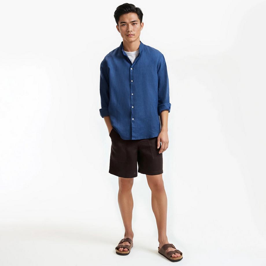 La Redoute Collections Signature Camicia Dritta Lino Collo Coreana  