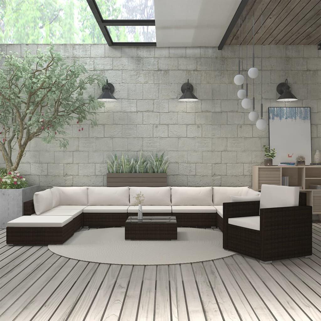 VidaXL Mobilier de jardin rotin synthétique  