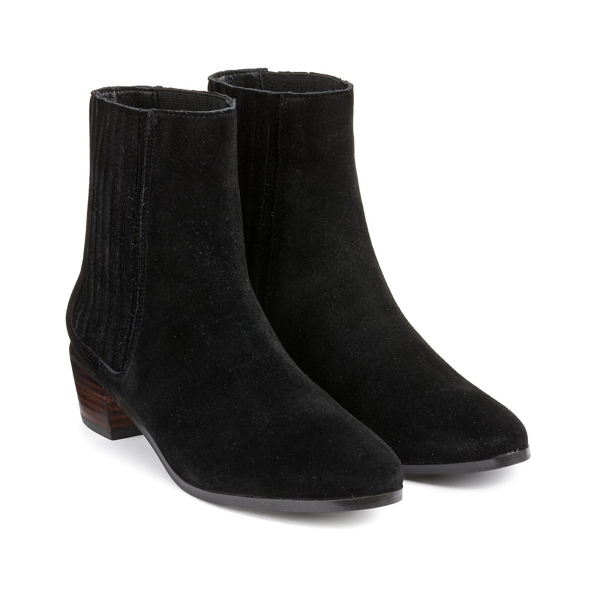Image of Western-boots Aus Veloursleder Damen Schwarz 37