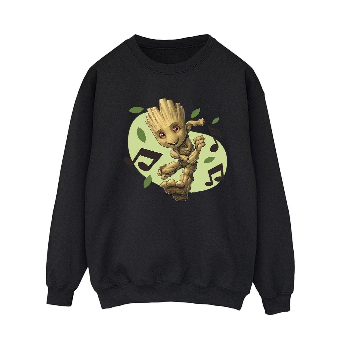 Image of Guardians Of The Galaxy Groot Musical Notes Sweatshirt Damen Schwarz XXL