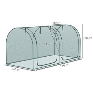 Northio Mini Serra 2,49X1,2M Tenda Per La Protezione Delle Piante Con Porta, Per Giardino E Balcone, Struttura In Acciaio E Rete In Hdpe, Verde Scuro  