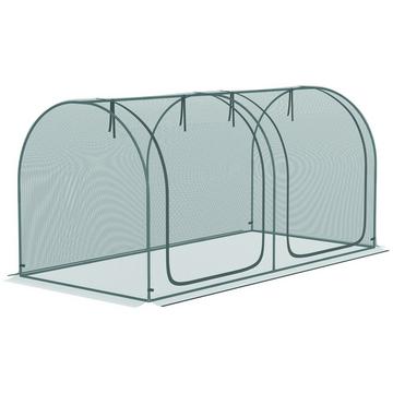 Mini Serra 2,49X1,2M Tenda Per La Protezione Delle Piante Con Porta, Per Giardino E Balcone, Struttura In Acciaio E Rete In Hdpe, Verde Scuro