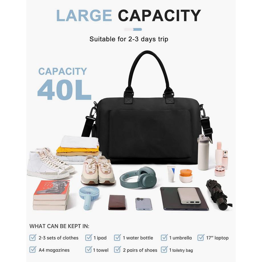 Only-bags.store Sport Reisetasche mit Schuhfach Nassfach  