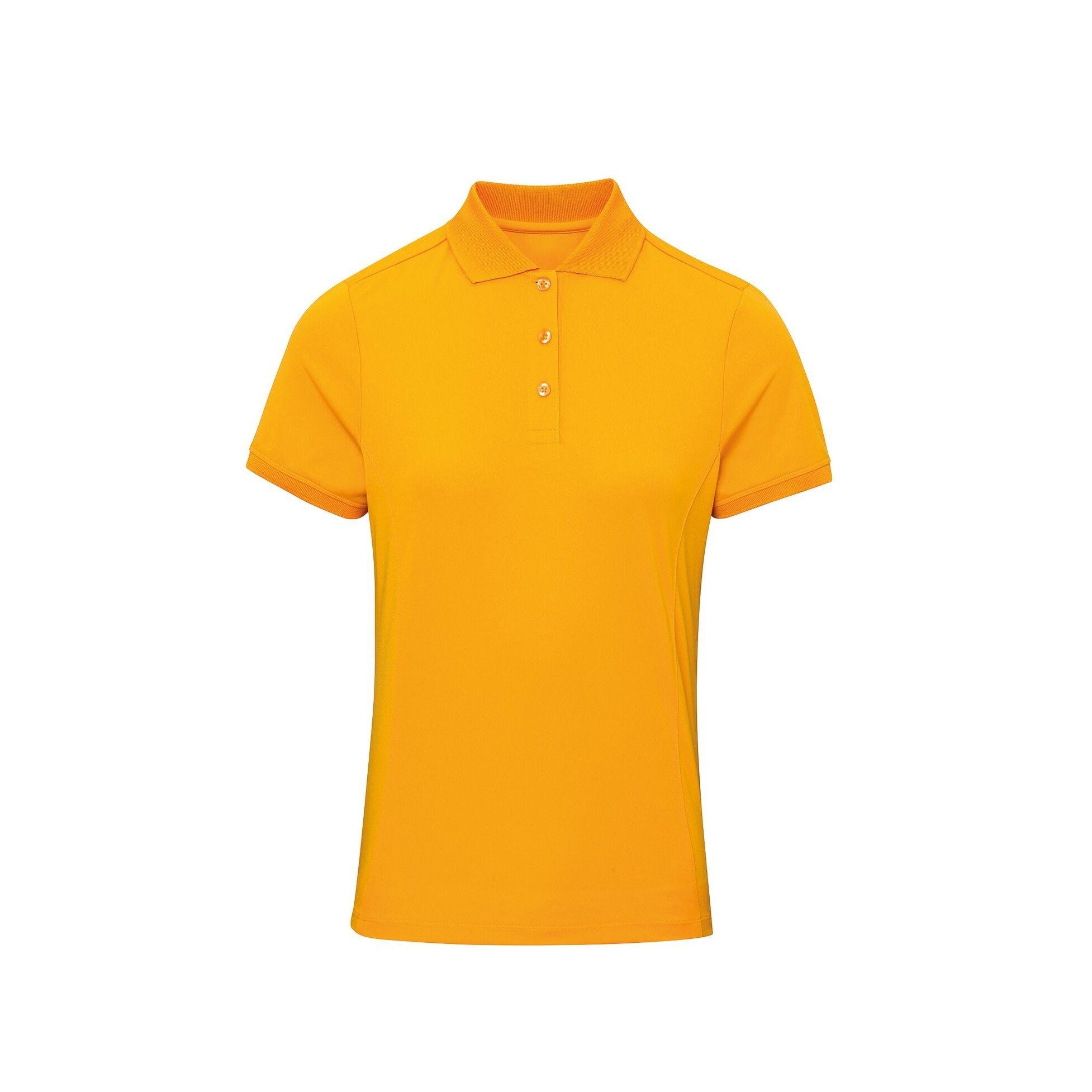 Image of Coolchecker Piqué Poloshirt Polohemd, Kurzarm Damen Gelb Orangé M
