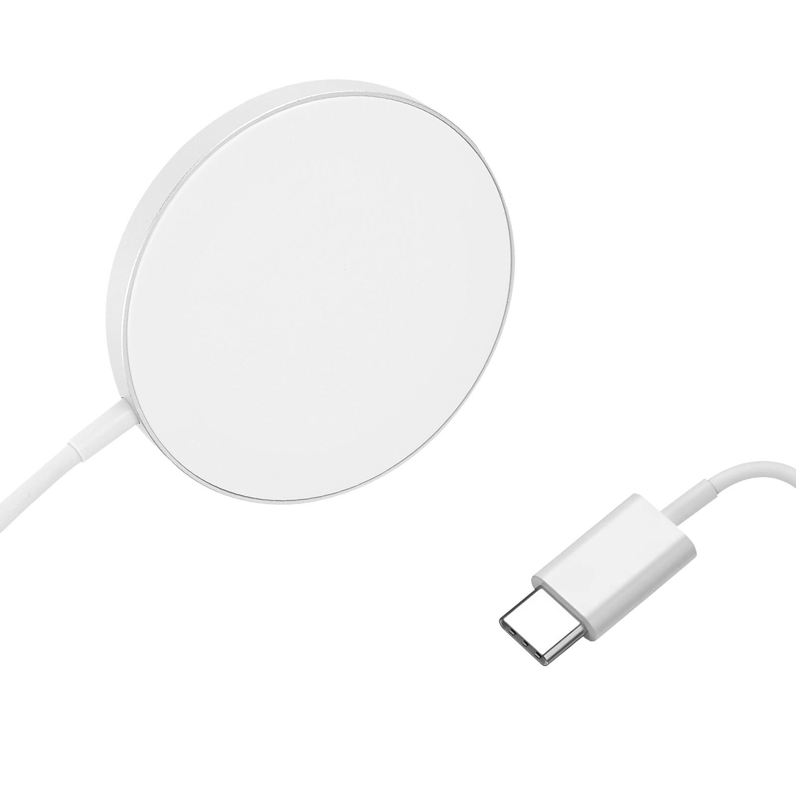 Avizar  Chargeur MagSafe iPhone 15W Bwoo Blanc 