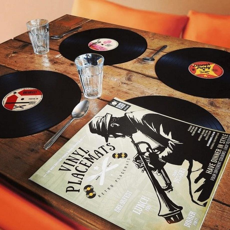 Mikamax 4x Sets de Table - Disques Vinyles  