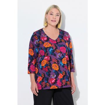 Maglia dal taglio svasato con scollo a V e maniche a 3/4