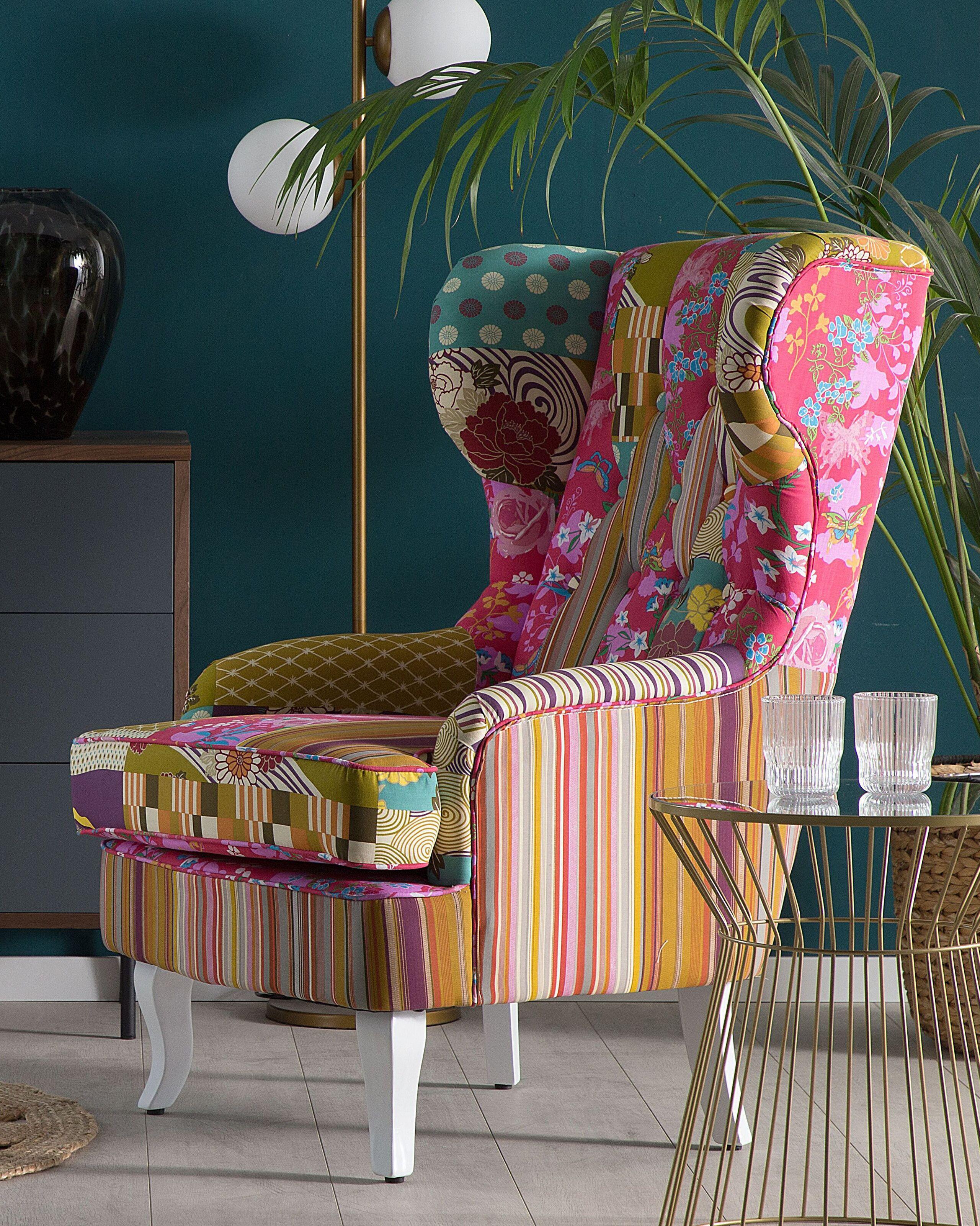 Beliani Poltrona Wingback en Poliestere Boho MOLDE  