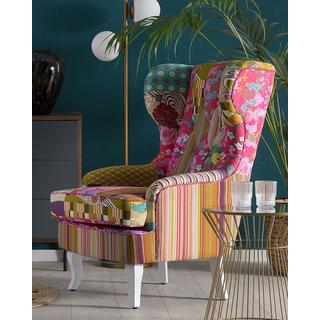 Beliani Fauteuil à oreilles en Polyester Boho MOLDE  