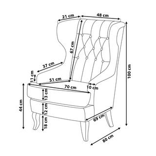 Beliani Poltrona Wingback en Poliestere Boho MOLDE  