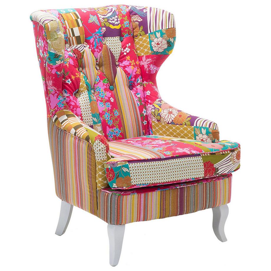 Poltrona Wingback en Tessuto Boho MOLDE