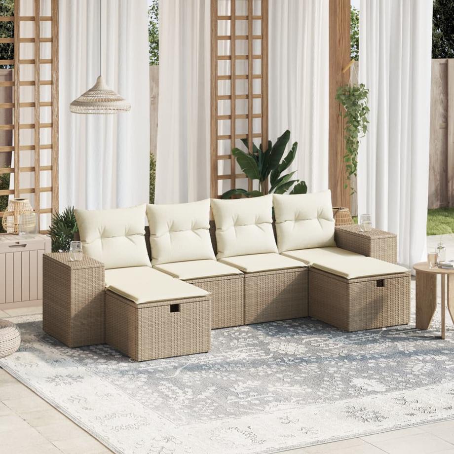 VidaXL Ensemble de canapés de jardin rotin synthétique  
