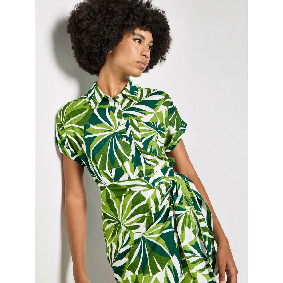 APRICOT Mini-jupe Portefeuille Imprimé Feuilles Tropicales  