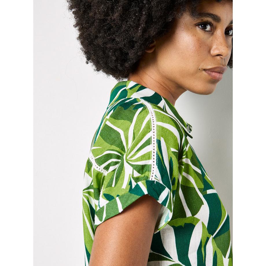 APRICOT Mini-jupe Portefeuille Imprimé Feuilles Tropicales  
